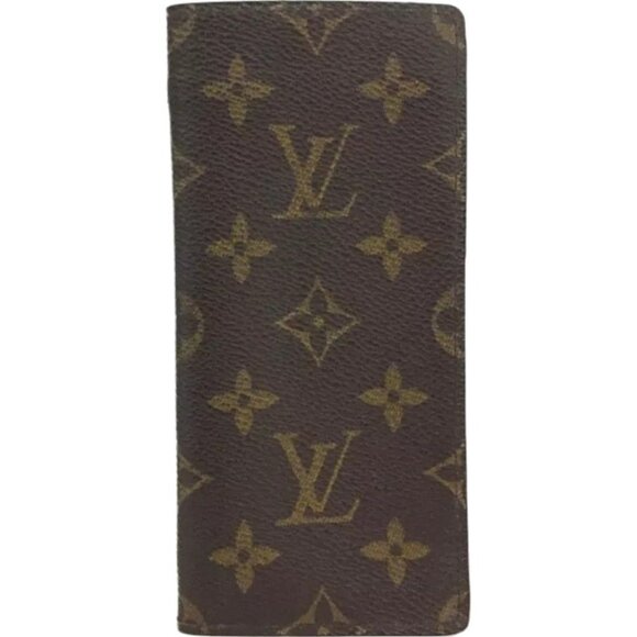 382181AD Louis Vuitton Glasses Case Etui A Lunettes Simple Brown Monogram - Picture 1 of 9